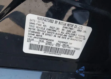 2015 Infiniti Q40 from USA, damaged, VIN JN1CV6AR5FM520830